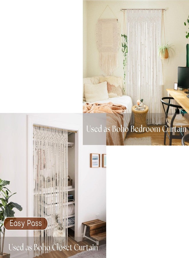 Lino Rosa Boho Beaded Curtain for Door Doorway,Bohemian Macrame Closet Curtain for Open Closet,Hanging Beads for Wall Room Divider - Image 5
